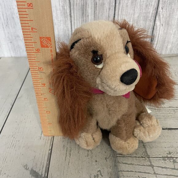 VTG 90's Disney Lady And The Tramp Plush Set Of 2 8" Tramp & 7" Lady Cute - Picture 16 of 16